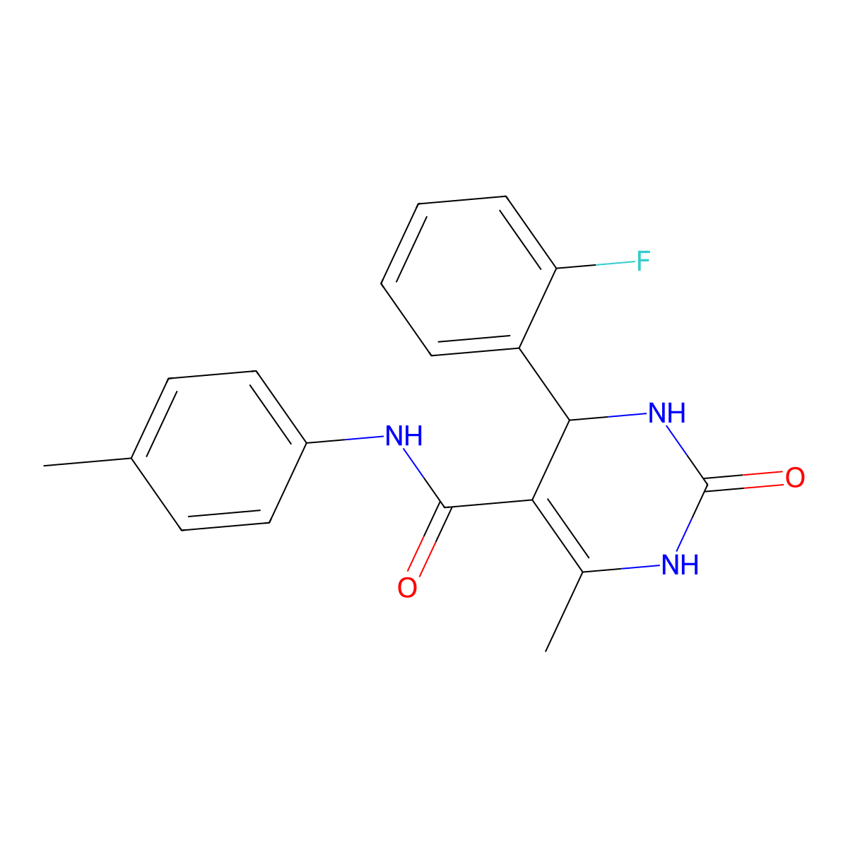 4-(2-fluorophenyl)-6-methyl-N-(4-methylphenyl)-2-oxo-1,2,3,4-tetrahydropyrimidine-5-carboxamide molecular structure, CAS 313702-32-8