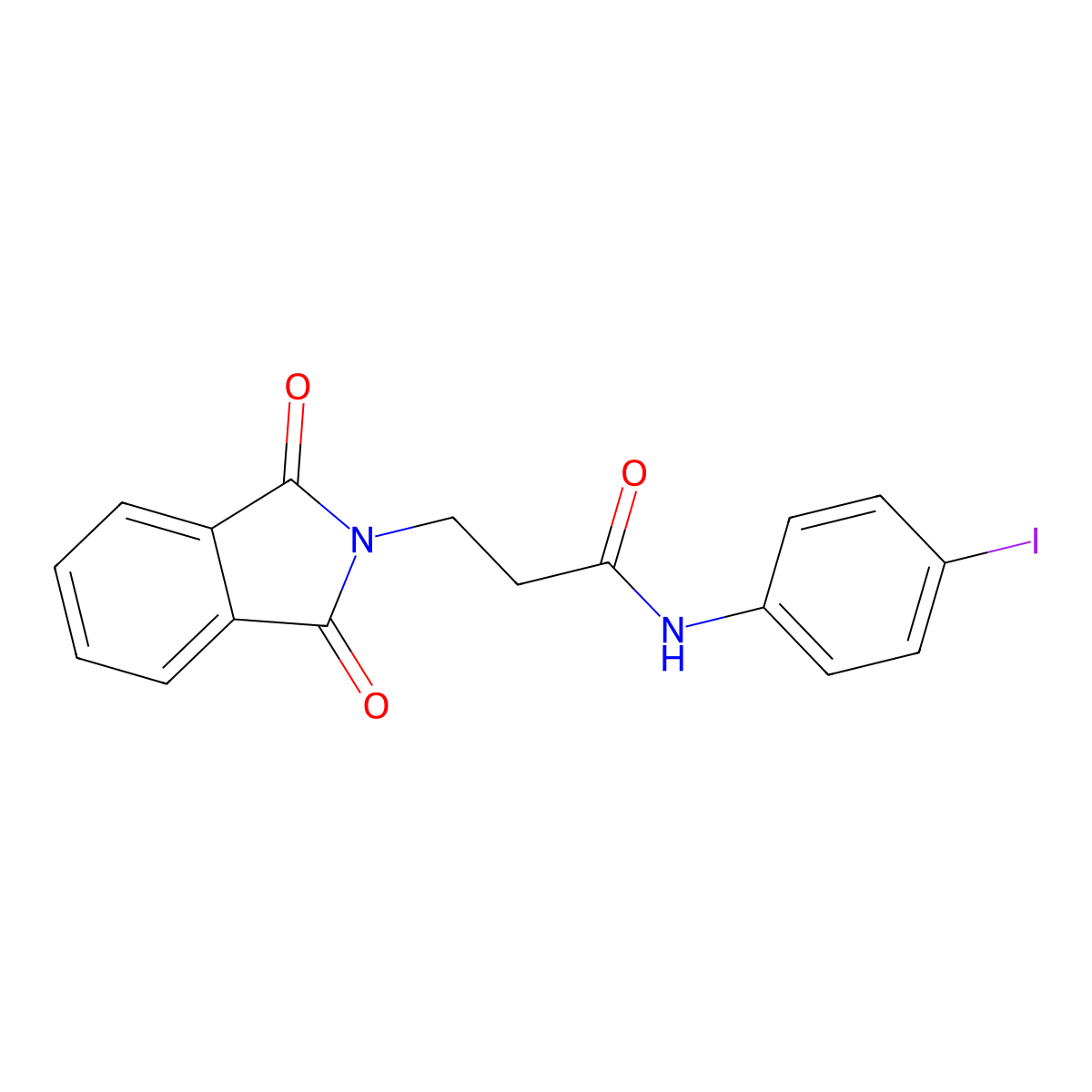 3-(1,3-dioxoisoindol-2-yl)-N-(4-iodophenyl)propanamide molecular structure, CAS 313702-39-5