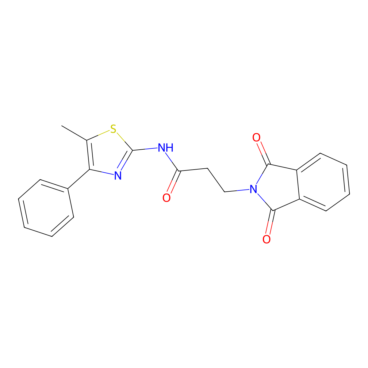 3-(1,3-dioxoisoindol-2-yl)-N-(5-methyl-4-phenyl-1,3-thiazol-2-yl)propanamide molecular structure, CAS 313702-44-2