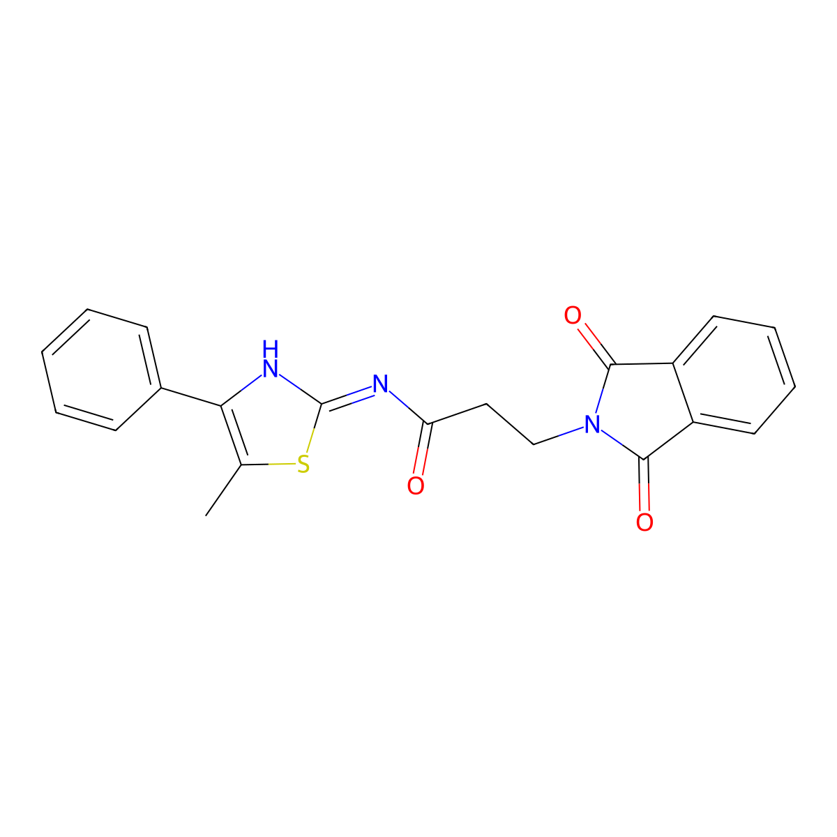 3-(1,3-dioxoisoindol-2-yl)-N-(5-methyl-4-phenyl-1,3-thiazol-2-yl)propanamide molecular structure, CAS 313702-44-2