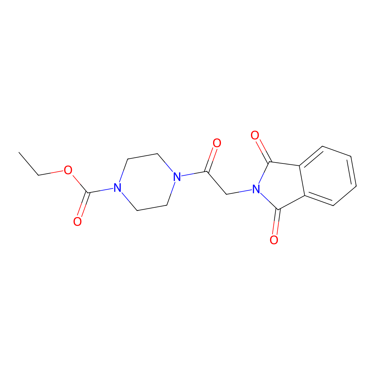 Ethyl 4-(2-(1,3-dioxoisoindolin-2-yl)acetyl)piperazine-1-carboxylate molecular structure, CAS 313702-45-3