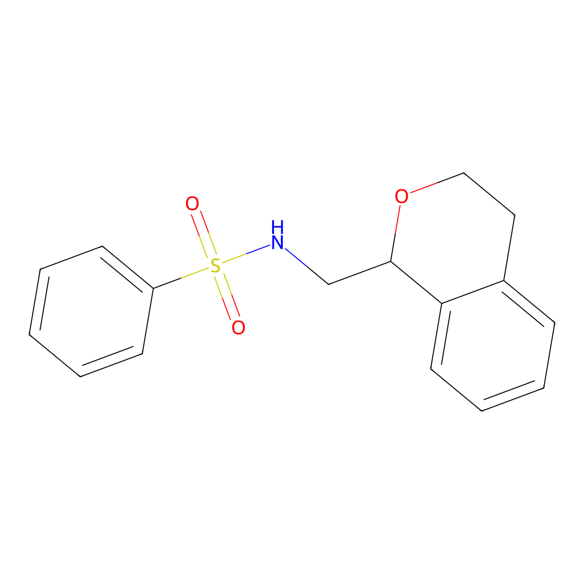 N-(3,4-dihydro-1H-isochromen-1-ylmethyl)benzenesulfonamide molecular structure, CAS 313702-75-9