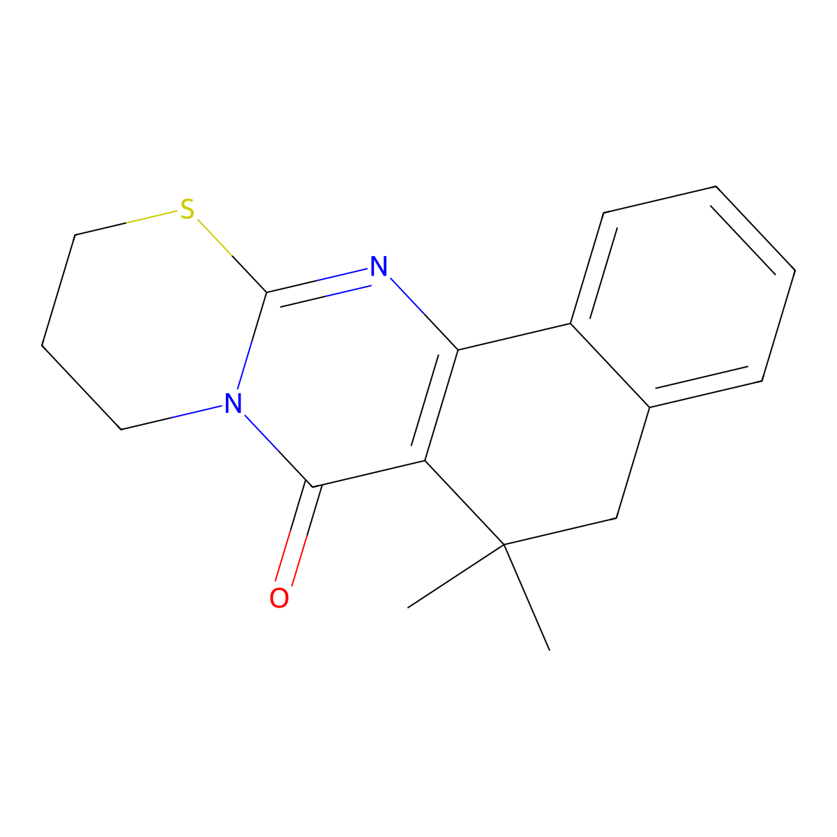 6,6-dimethyl-5,6,10,11-tetrahydro-7H,9H-benzo[h][1,3]thiazino[2,3-b]quinazolin-7-one molecular structure, CAS 313702-81-7