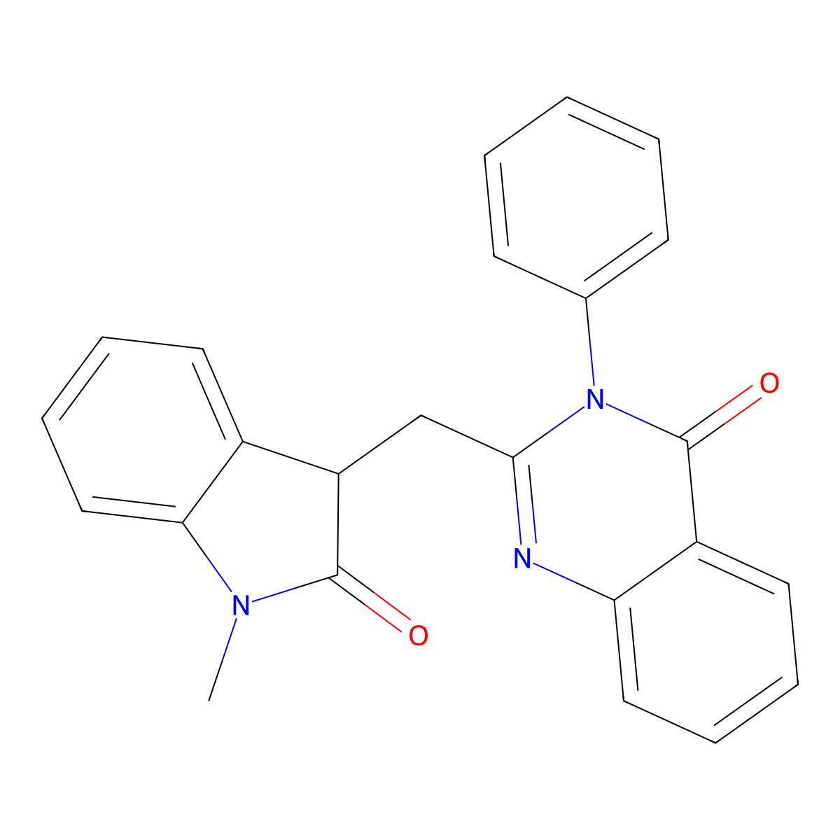 2-[(1-methyl-2-oxo-3H-indol-3-yl)methyl]-3-phenylquinazolin-4-one molecular structure, CAS 313702-90-8
