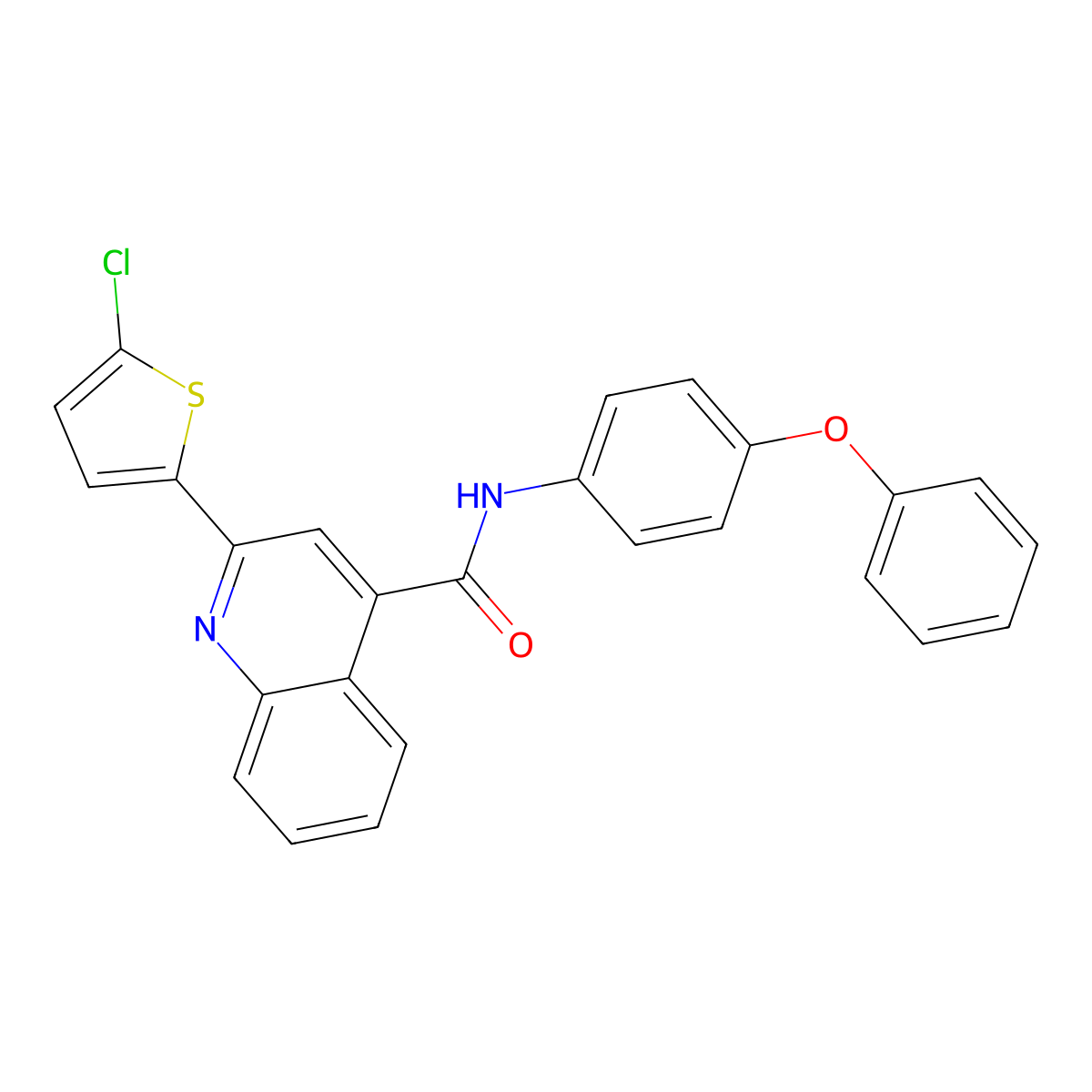 2-(5-chlorothiophen-2-yl)-N-(4-phenoxyphenyl)quinoline-4-carboxamide molecular structure, CAS 313703-09-2