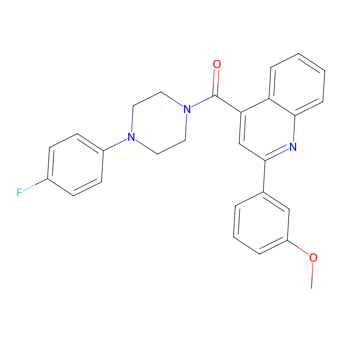 [4-(4-Fluorophenyl)piperazin-1-yl]-[2-(3-methoxyphenyl)quinolin-4-yl]methanone molecular structure, CAS 313703-12-7
