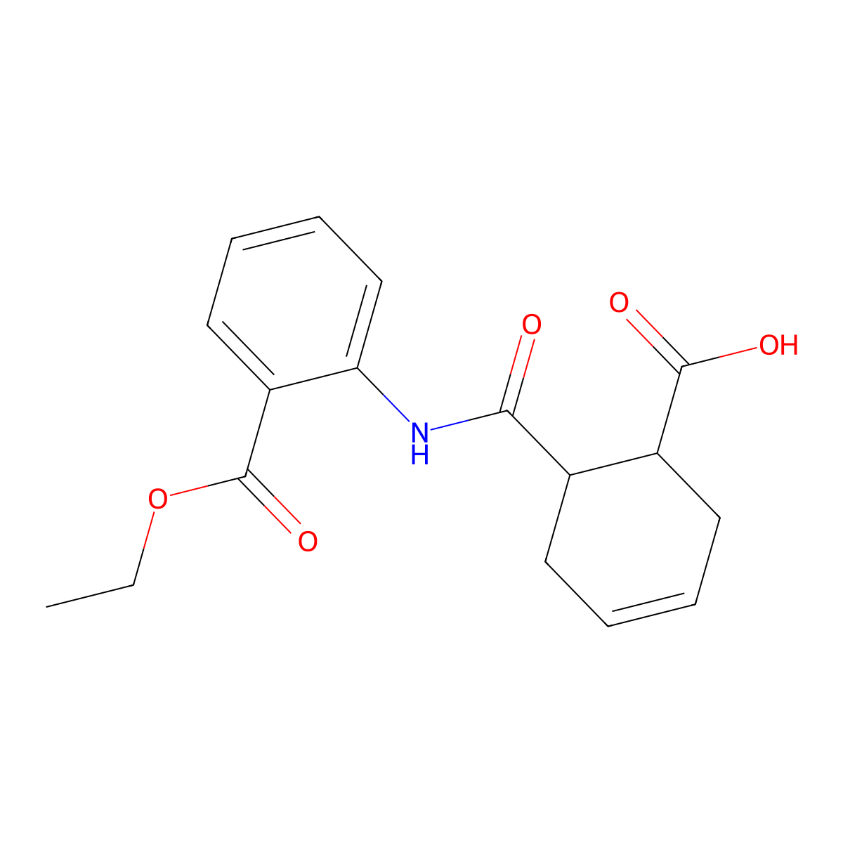 6-{[2-(Ethoxycarbonyl)anilino]carbonyl}-3-cyclohexene-1-carboxylic acid molecular structure, CAS 313703-46-7