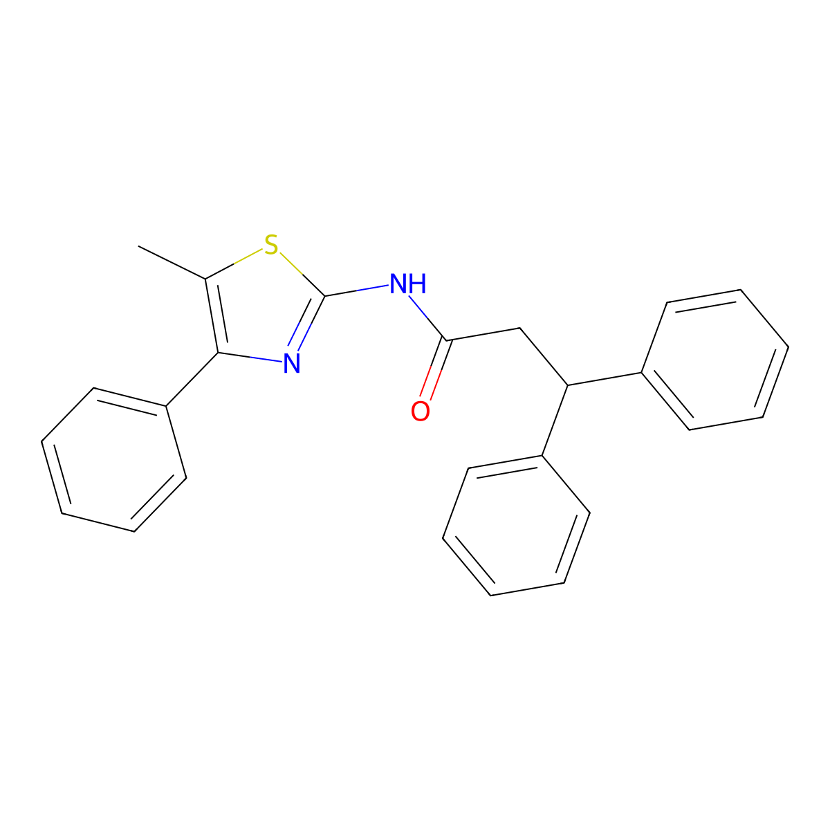 N-(5-methyl-4-phenyl-1,3-thiazol-2-yl)-3,3-diphenylpropanamide molecular structure, CAS 313703-49-0