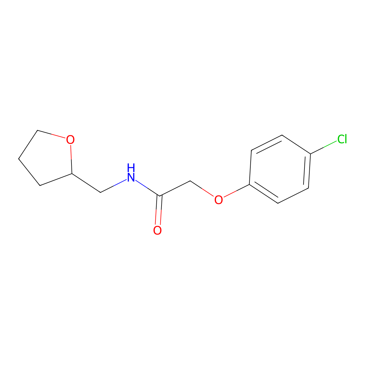 2-(4-chlorophenoxy)-N-(oxolan-2-ylmethyl)acetamide molecular structure, CAS 313703-53-6