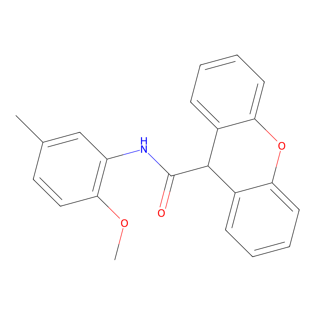 N-(2-methoxy-5-methylphenyl)-9H-xanthene-9-carboxamide molecular structure, CAS 313703-65-0