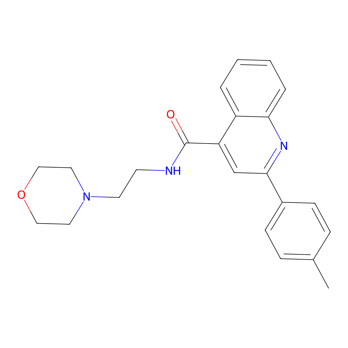 2-(4-methylphenyl)-N-(2-morpholin-4-ylethyl)quinoline-4-carboxamide molecular structure, CAS 313703-81-0