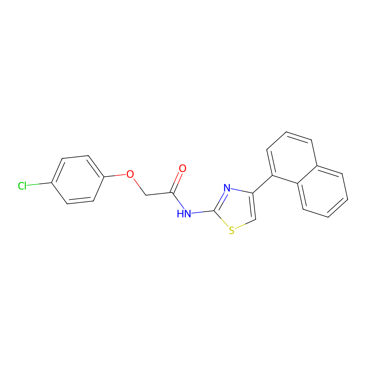 2-(4-chlorophenoxy)-N-(4-(naphthalen-1-yl)thiazol-2-yl)acetamide molecular structure, CAS 313703-90-1