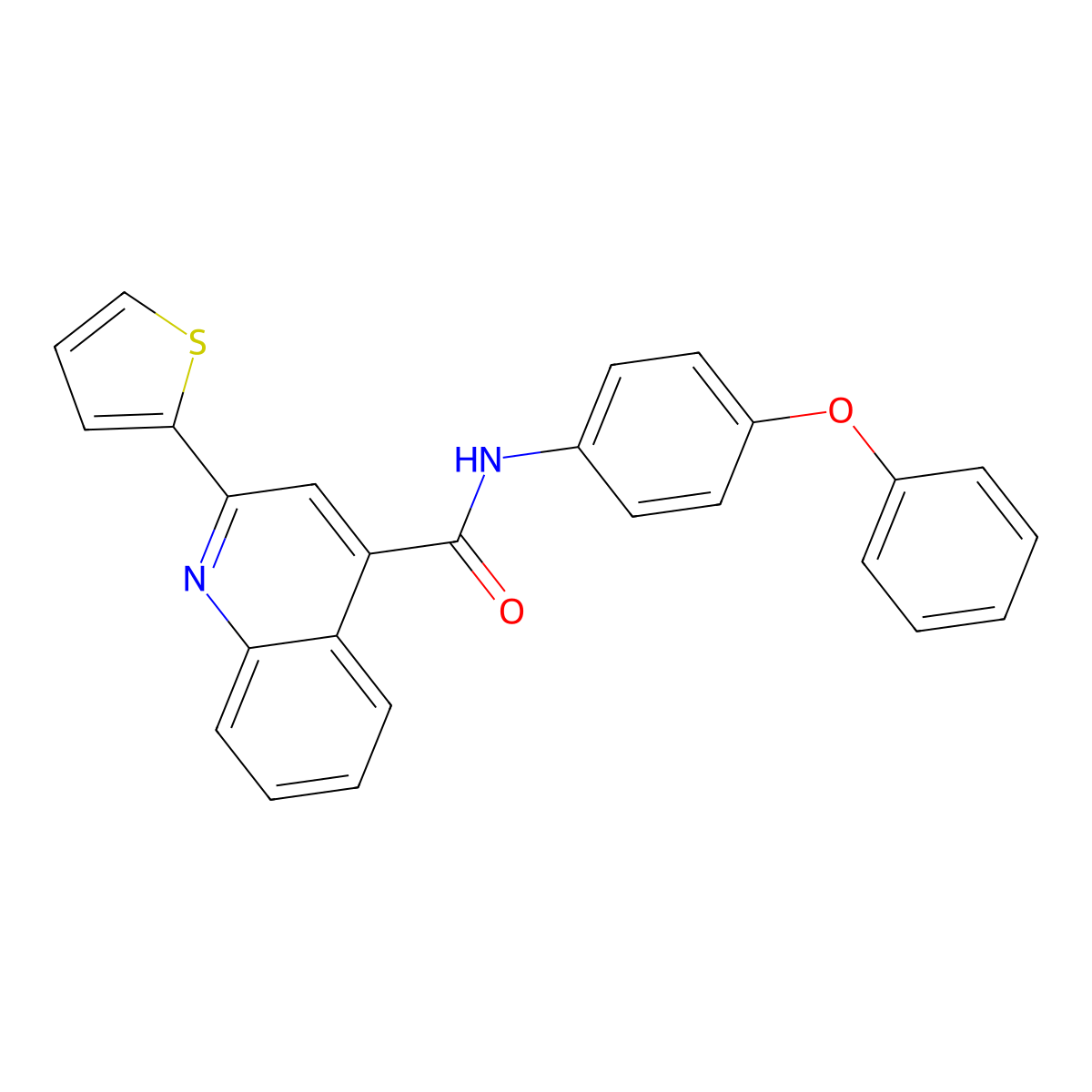 N-(4-phenoxyphenyl)-2-thiophen-2-ylquinoline-4-carboxamide molecular structure, CAS 313703-92-3