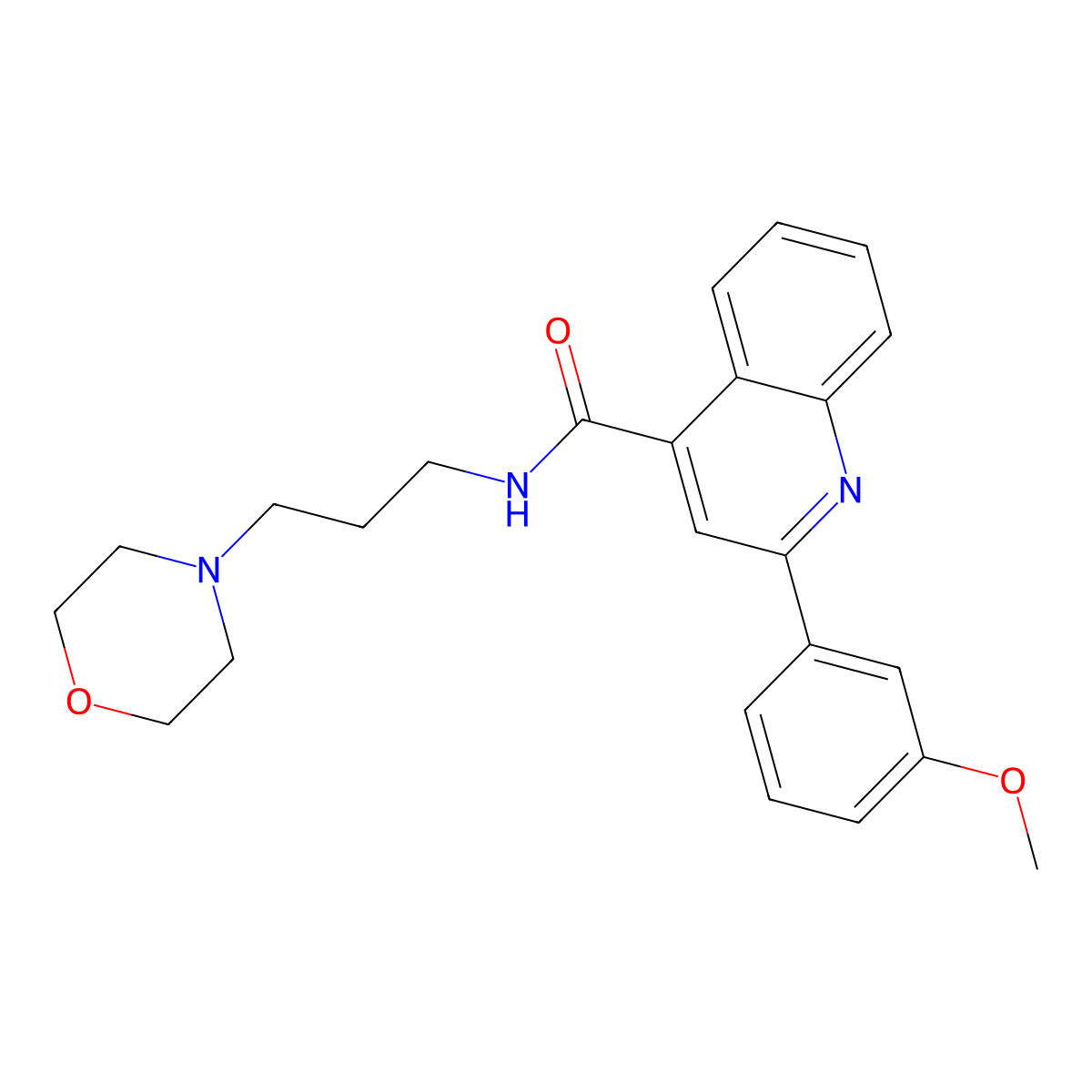 2-(3-methoxyphenyl)-N-(3-morpholin-4-ylpropyl)quinoline-4-carboxamide molecular structure, CAS 313704-07-3