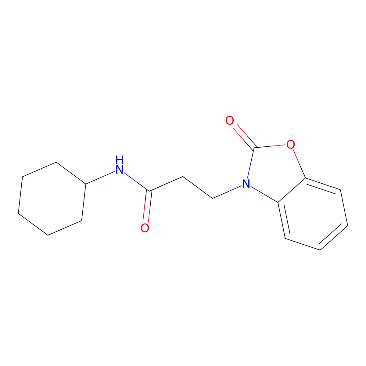 N-cyclohexyl-3-(2-oxo-1,3-benzoxazol-3-yl)propanamide molecular structure, CAS 313704-85-7