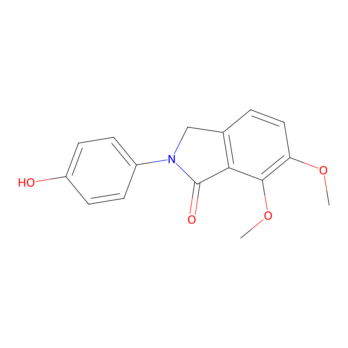 2-(4-Hydroxyphenyl)-6,7-dimethoxyisoindolin-1-one molecular structure, CAS 313705-04-3