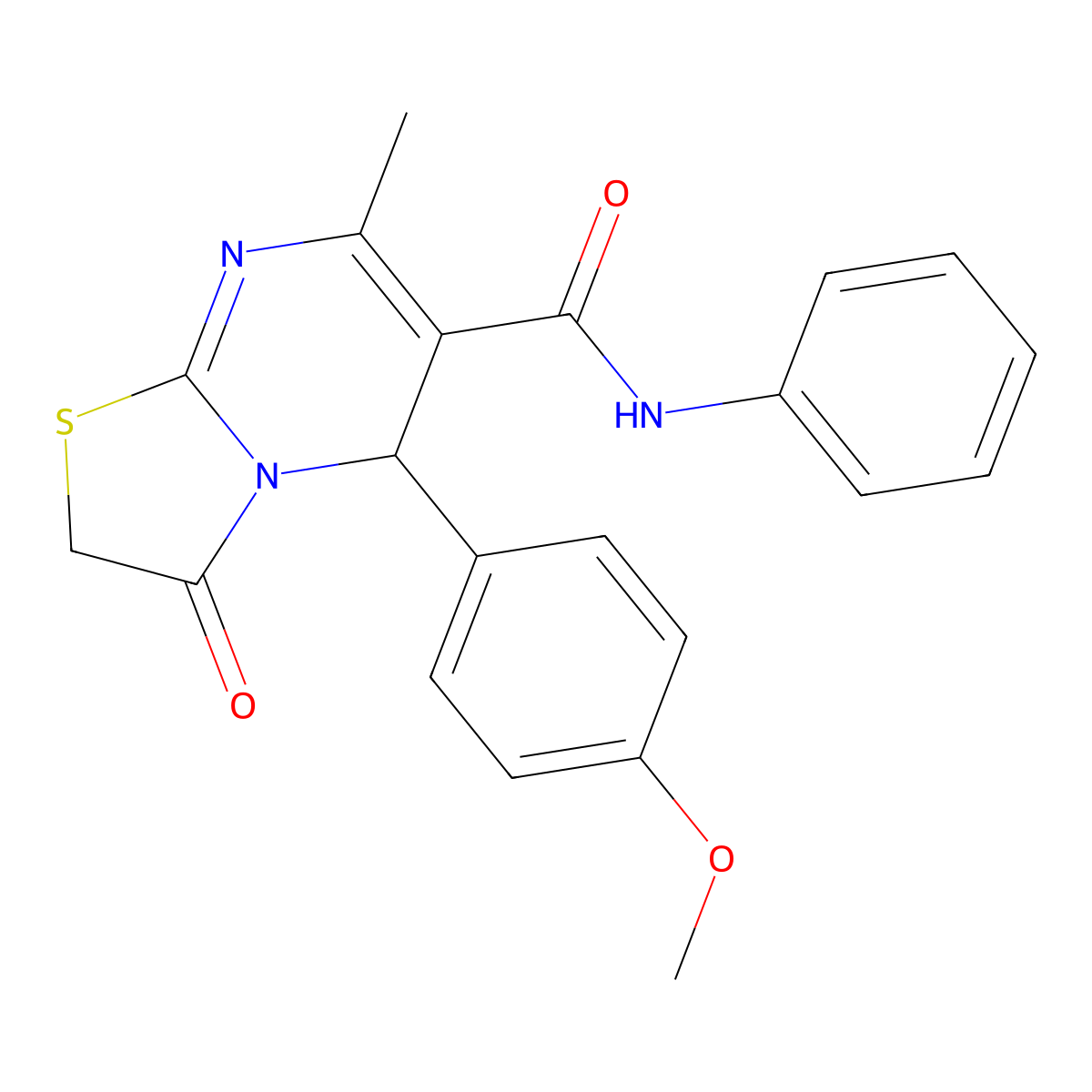 5-(4-methoxyphenyl)-7-methyl-3-oxo-N-phenyl-2,3-dihydro-5H-[1,3]thiazolo[3,2-a]pyrimidine-6-carboxamide molecular structure, CAS 313705-12-3