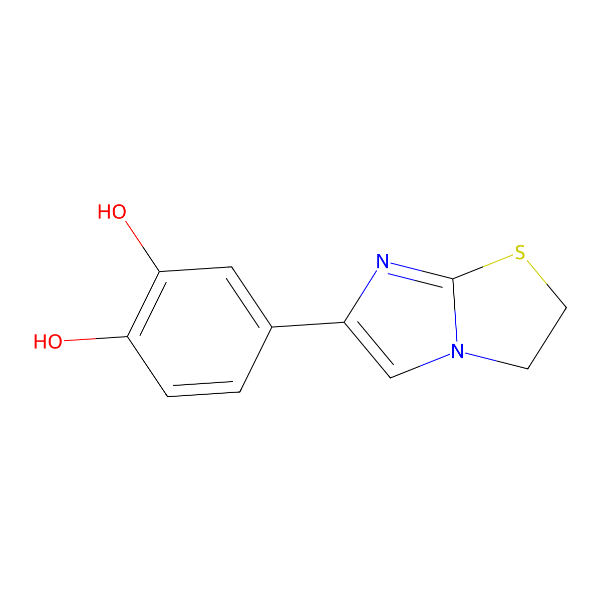 4-(2,3-Dihydroimidazo[2,1-b][1,3]thiazol-6-yl)benzene-1,2-diol molecular structure, CAS 313705-16-7