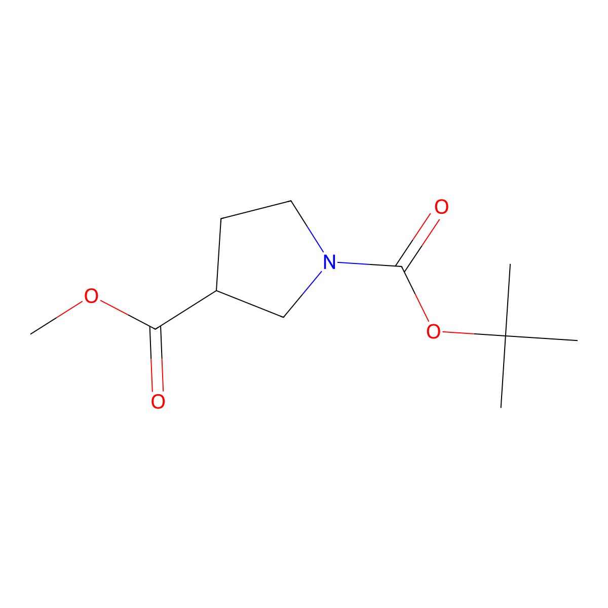 (S)-1-Boc-pyrrolidine-3-carboxylic acid methyl ester molecular structure, CAS 313706-15-9