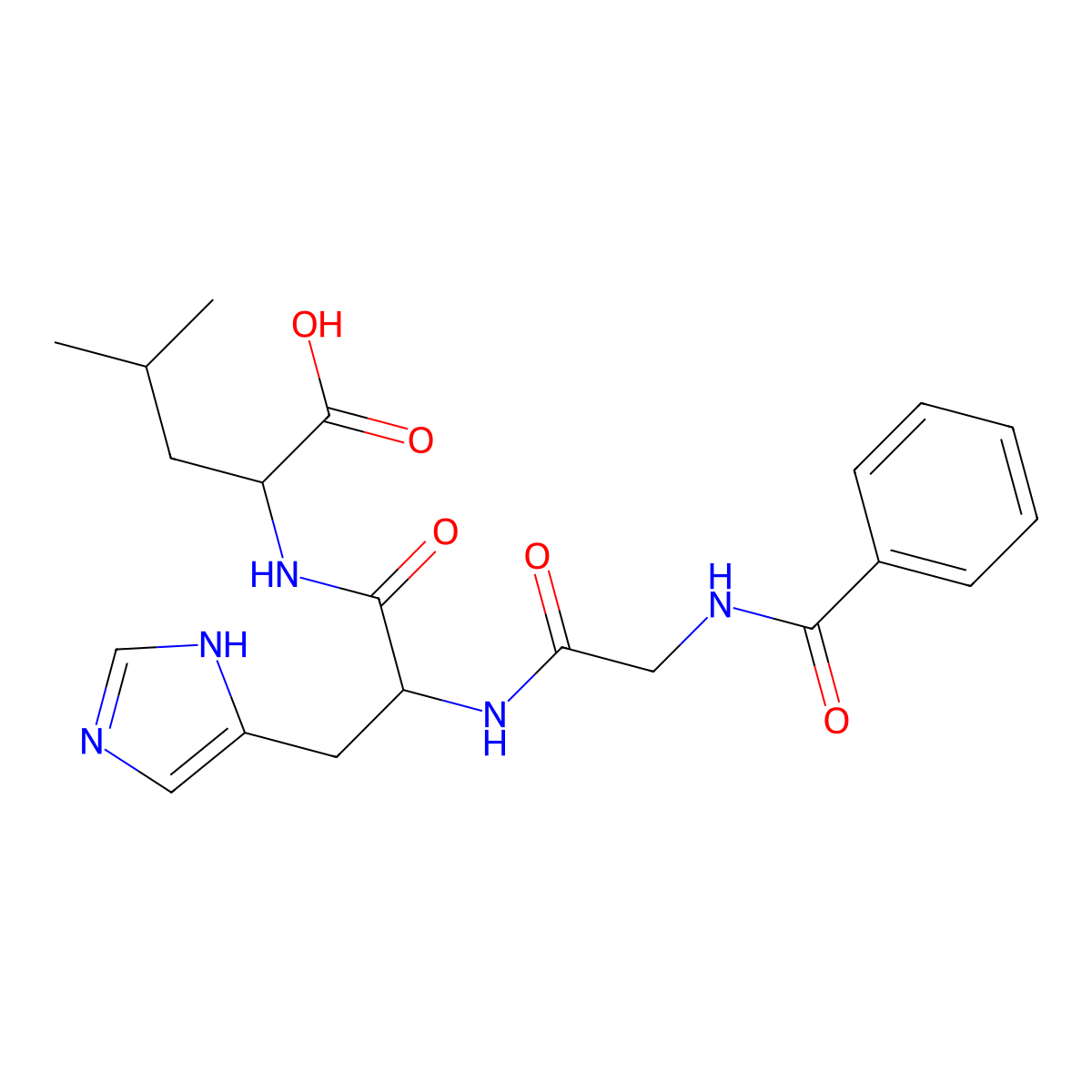 hippuryl-L-histidyl-L-leucine molecular structure, CAS 31373-65-6