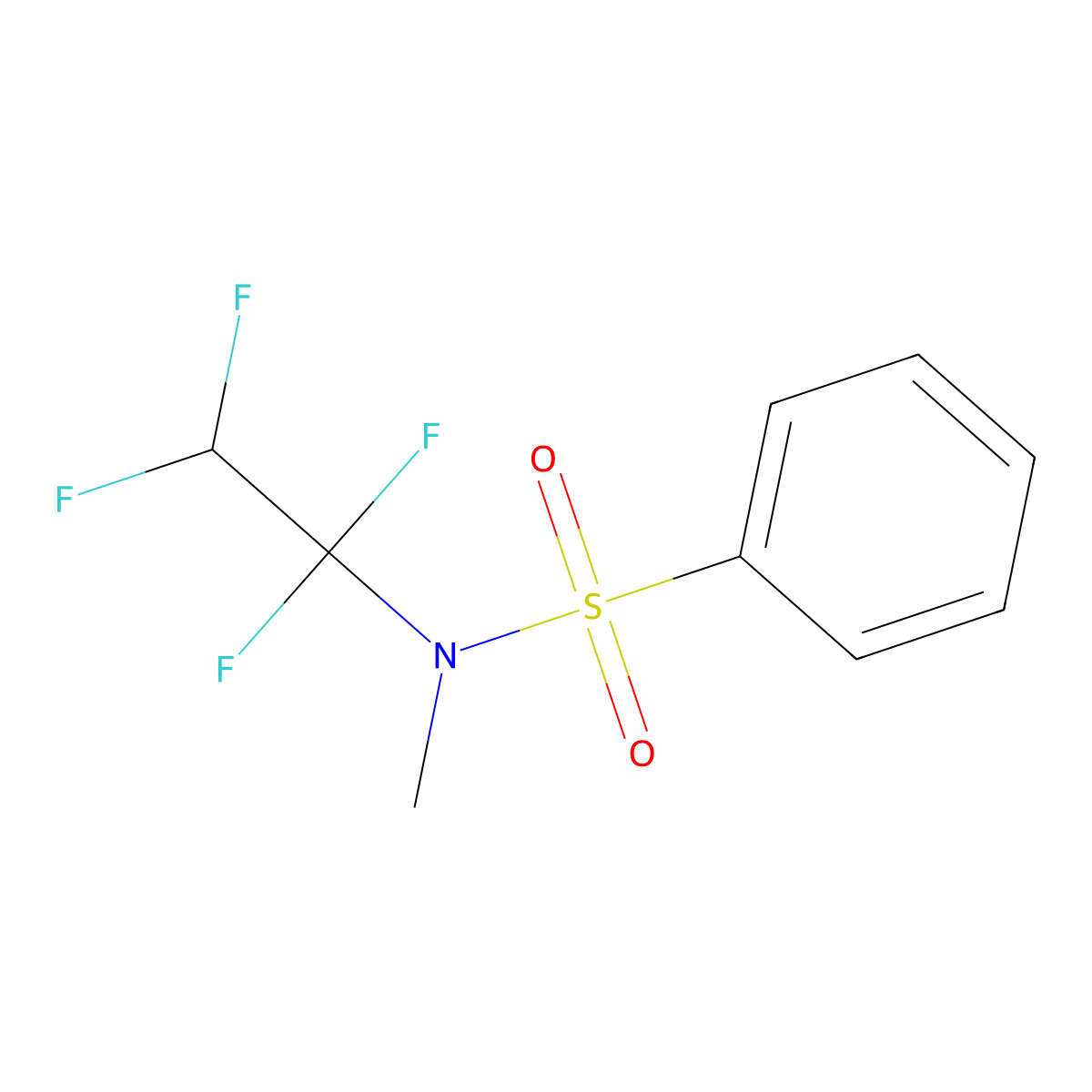 N-Methyl-N-(1,1,2,2-tetrafluoroethyl)benzenesulphonamide molecular structure, CAS 31375-11-8