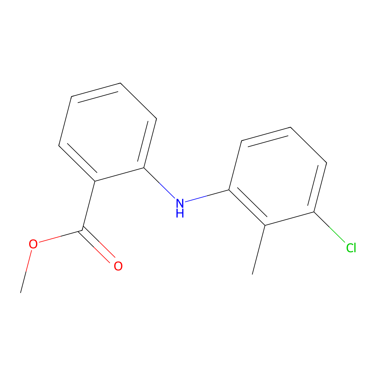 Methyl 2-(3-chloro-2-methylanilino)benzoate molecular structure, CAS 31376-49-5