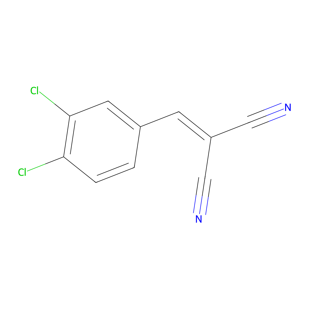 (3,4-Dichlorobenzylidene)malononitrile molecular structure, CAS 3138-23-6
