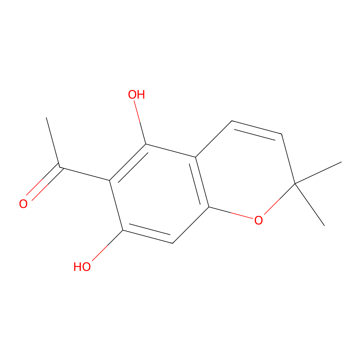 Ethanone, 1-(5,7-dihydroxy-2,2-dimethyl-2H-1-benzopyran-6-yl)- molecular structure, CAS 31380-13-9