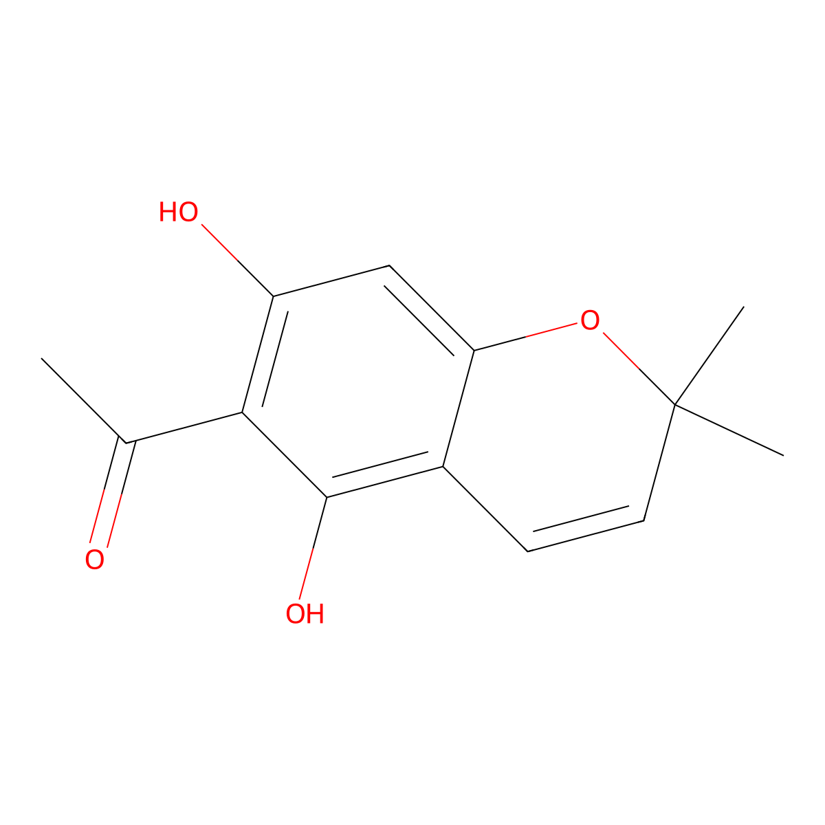 Ethanone, 1-(5,7-dihydroxy-2,2-dimethyl-2H-1-benzopyran-6-yl)- molecular structure, CAS 31380-13-9