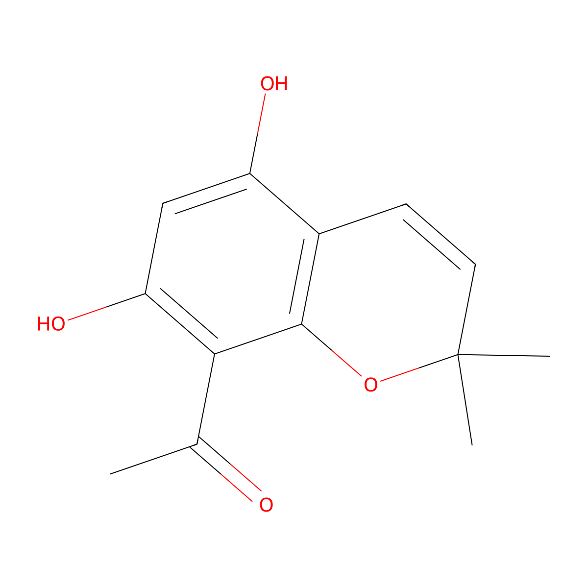 1-(5,7-Dihydroxy-2,2-dimethyl-2H-chromen-8-yl)ethanone molecular structure, CAS 31380-14-0