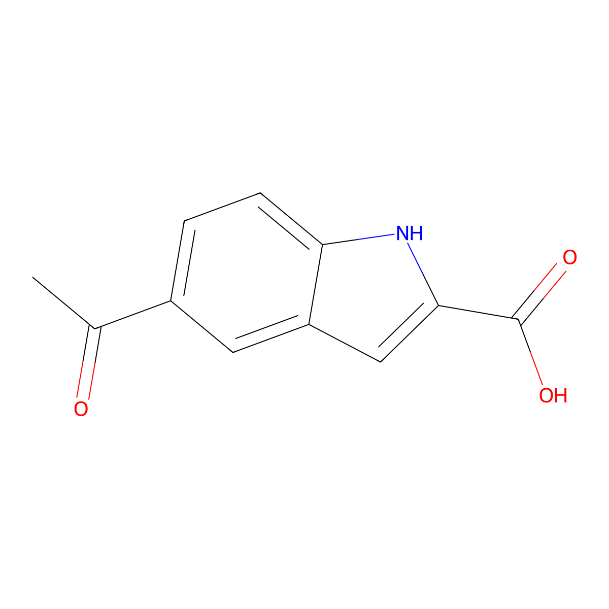 5-acetyl-1H-indole-2-carboxylic acid molecular structure, CAS 31380-57-1