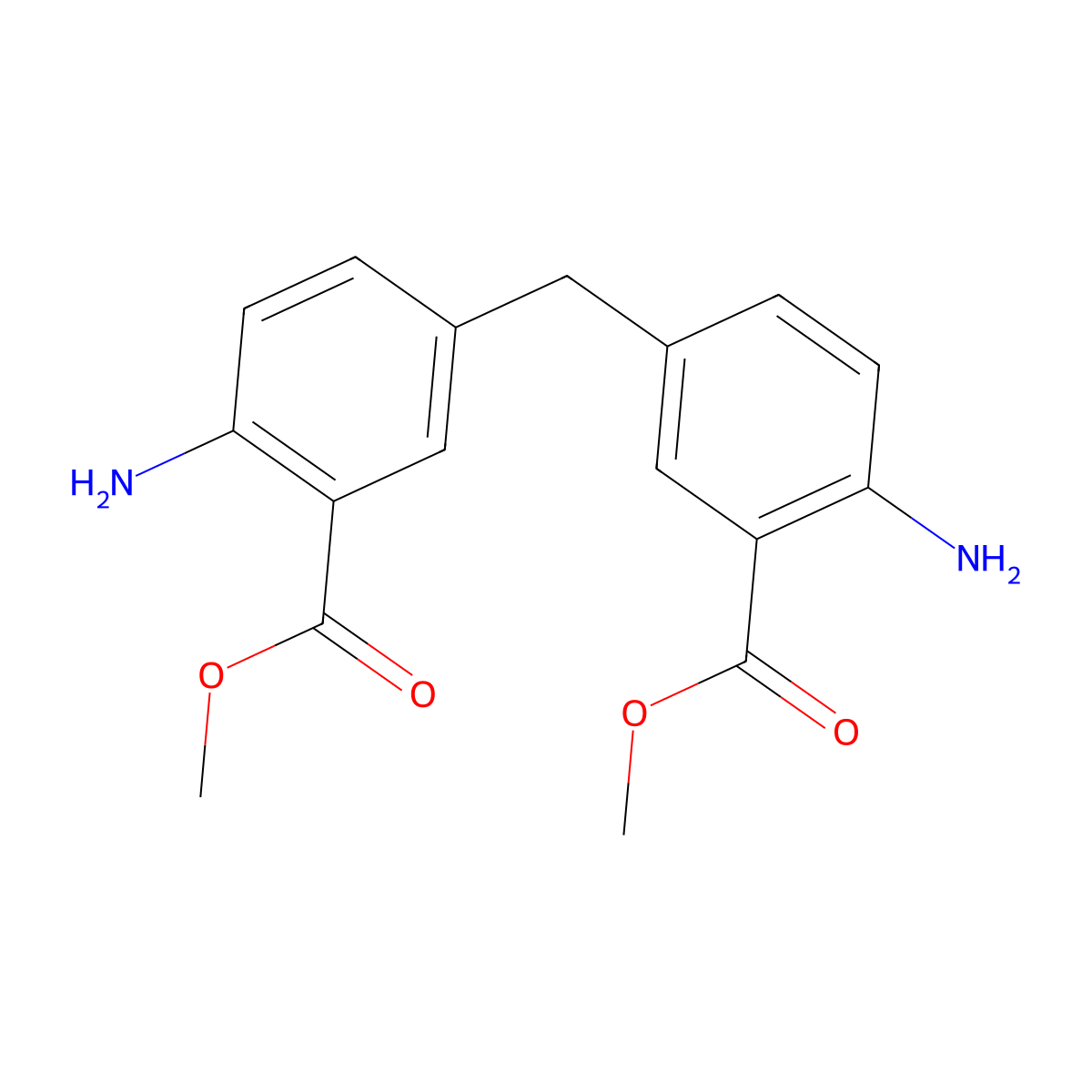 1,1'-Dimethyl 3,3'-methylenebis(6-aminobenzoate) molecular structure, CAS 31383-81-0