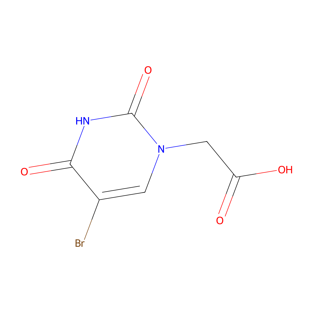 (5-bromo-2,4-dioxo-3,4-dihydropyrimidin-1(2H)-yl)acetic acid molecular structure, CAS 31385-63-4