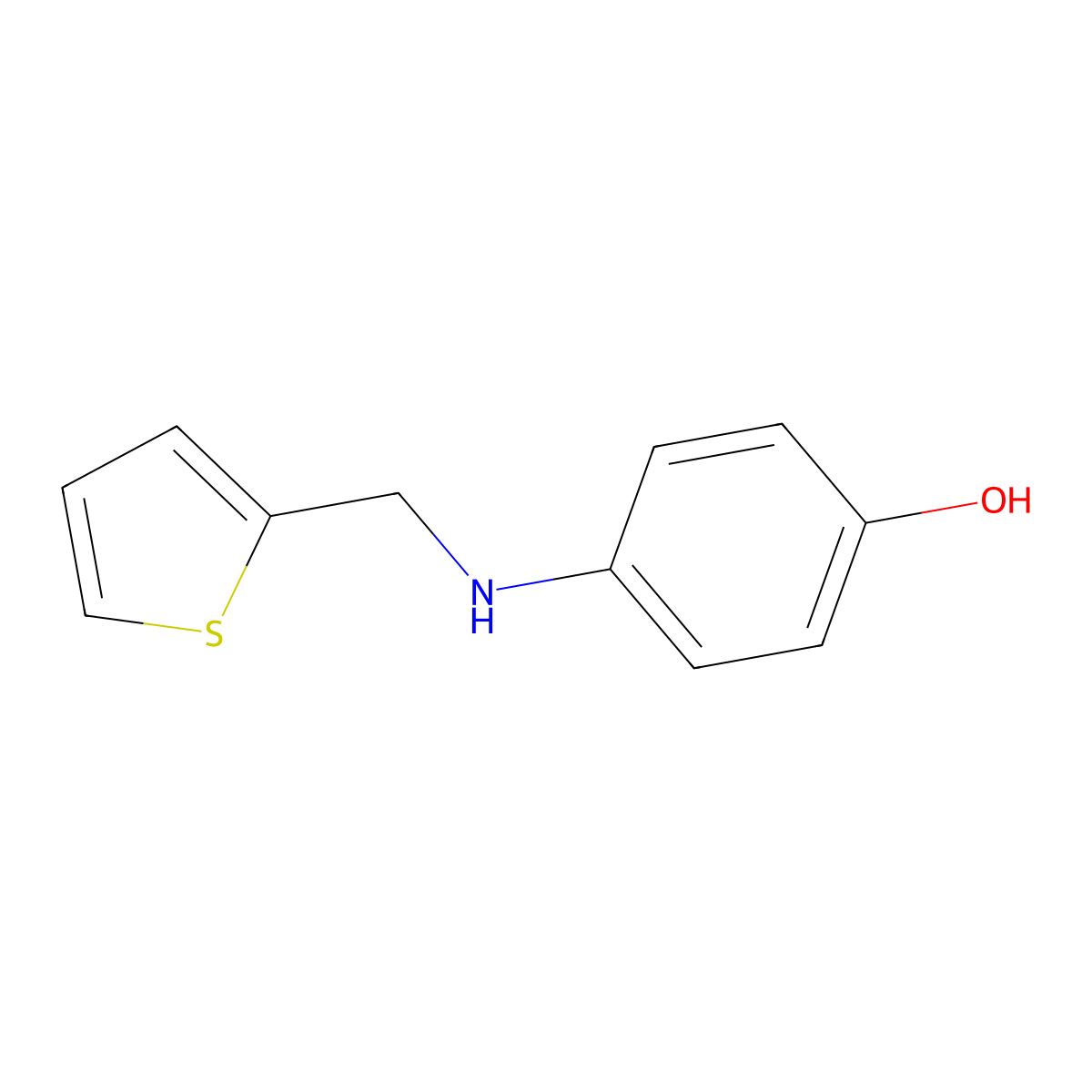 4-[(Thiophen-2-ylmethyl)-amino]-phenol molecular structure, CAS 3139-28-4