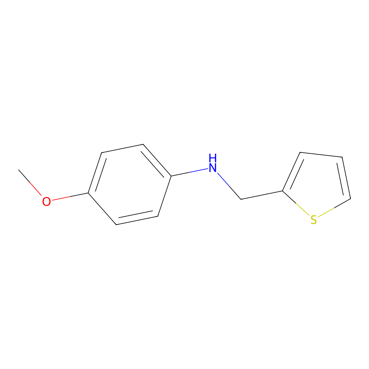 4-methoxy-N-(thiophen-2-ylmethyl)aniline molecular structure, CAS 3139-29-5