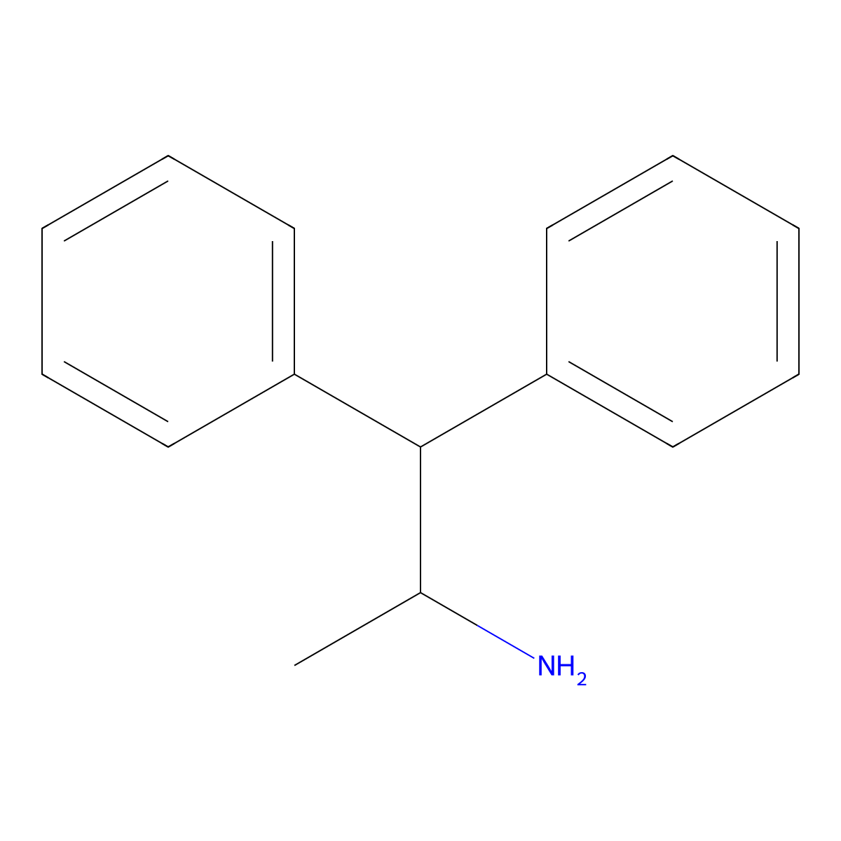 alpha-Methyl-beta-phenylbenzeneethanamine molecular structure, CAS 3139-55-7