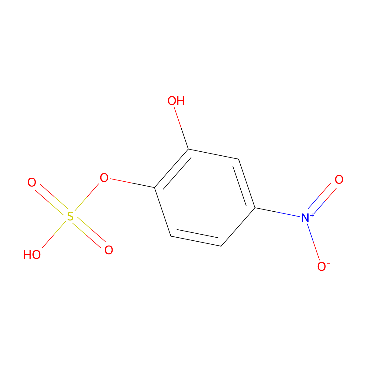 (2-Hydroxy-4-nitrophenyl) hydrogen sulfate molecular structure, CAS 31390-65-5