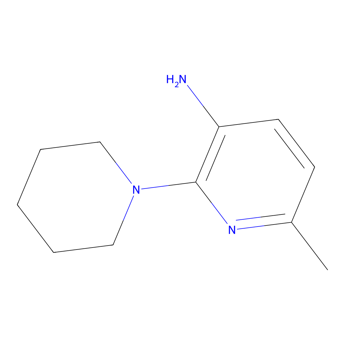 6-Methyl-2-(piperidin-1-yl)pyridin-3-amine molecular structure, CAS 313950-14-0
