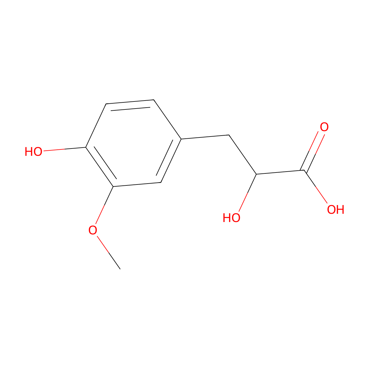 3-(3-Methoxy-4-hydroxyphenyl)lactic acid molecular structure, CAS 313952-20-4