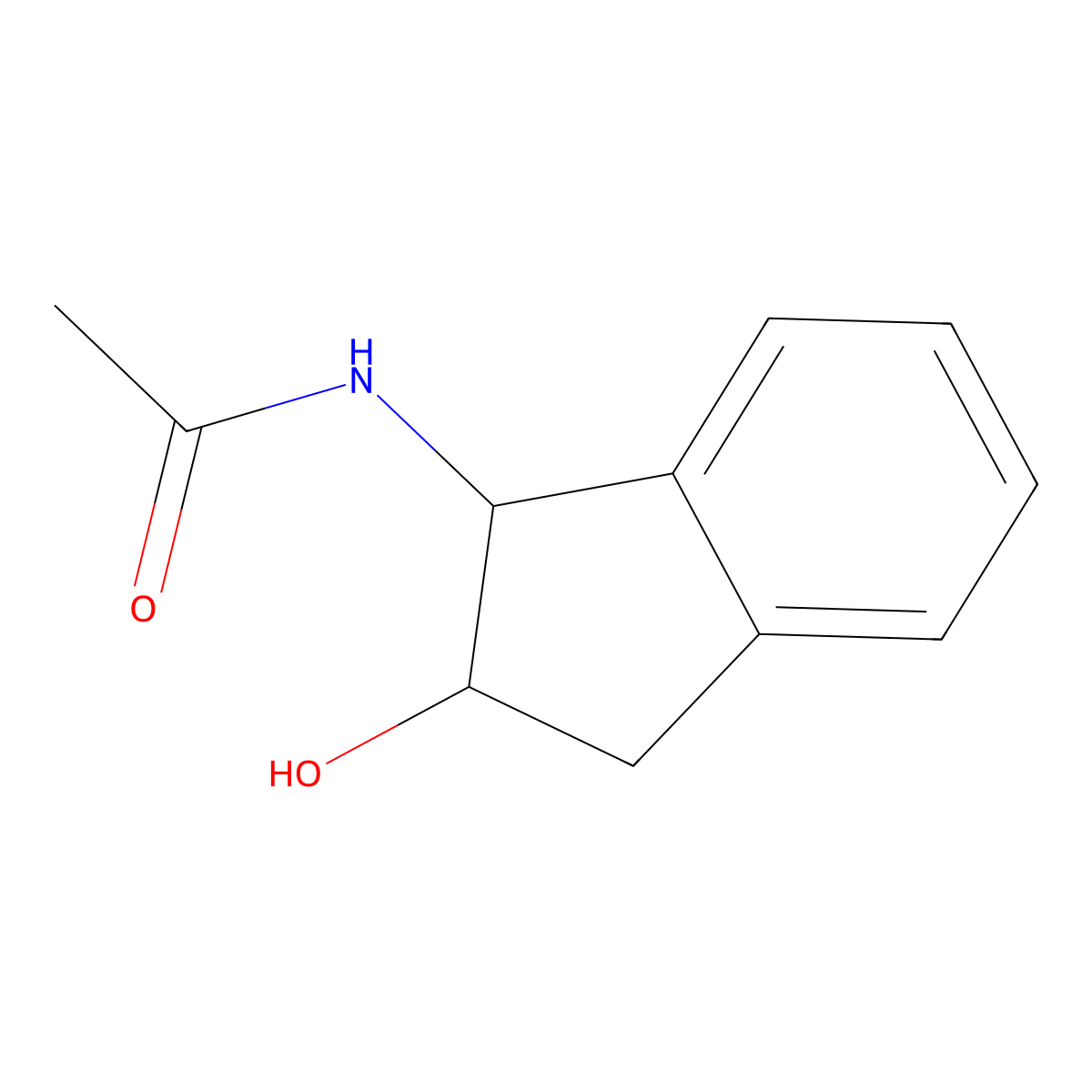 N-[(1R,2S)-2-hydroxy-2,3-dihydro-1H-inden-1-yl]acetamide molecular structure, CAS 313952-36-2