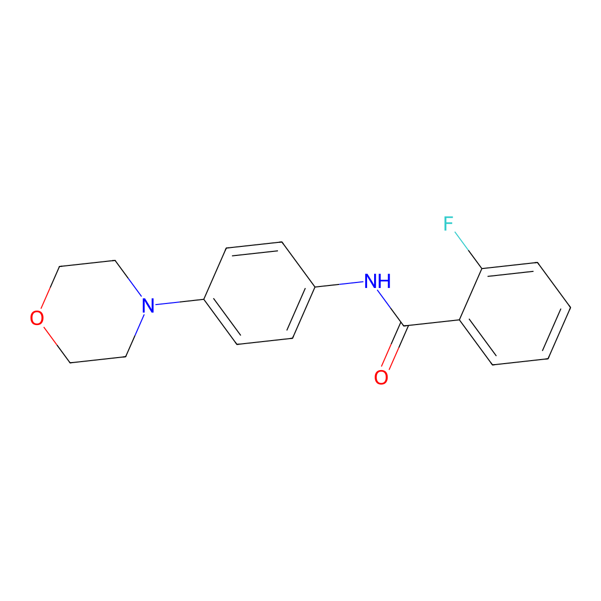 2-fluoro-N-(4-morpholin-4-ylphenyl)benzamide molecular structure, CAS 313952-46-4