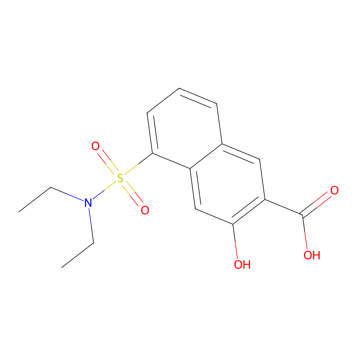 5-(Diethylsulfamoyl)-3-hydroxynaphthalene-2-carboxylic acid molecular structure, CAS 313952-63-5