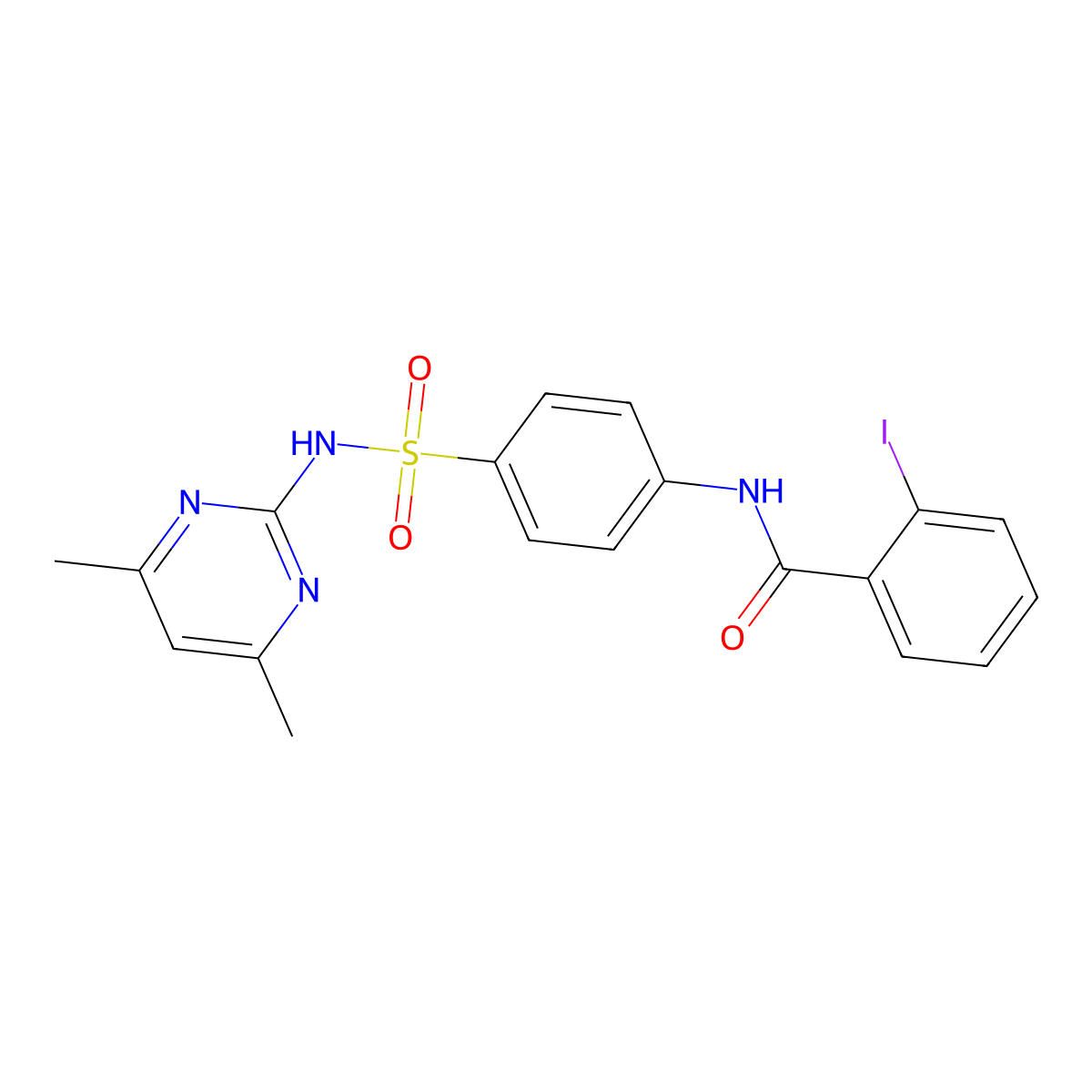 N-{4-[(4,6-dimethylpyrimidin-2-yl)sulfamoyl]phenyl}-2-iodobenzamide molecular structure, CAS 313952-70-4
