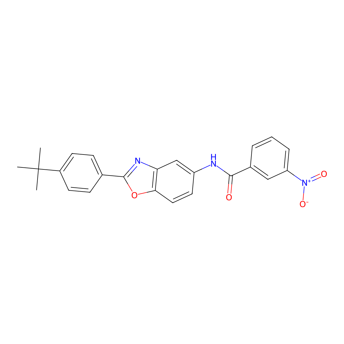 N-[2-(4-tert-butylphenyl)-1,3-benzoxazol-5-yl]-3-nitrobenzamide molecular structure, CAS 313953-32-1