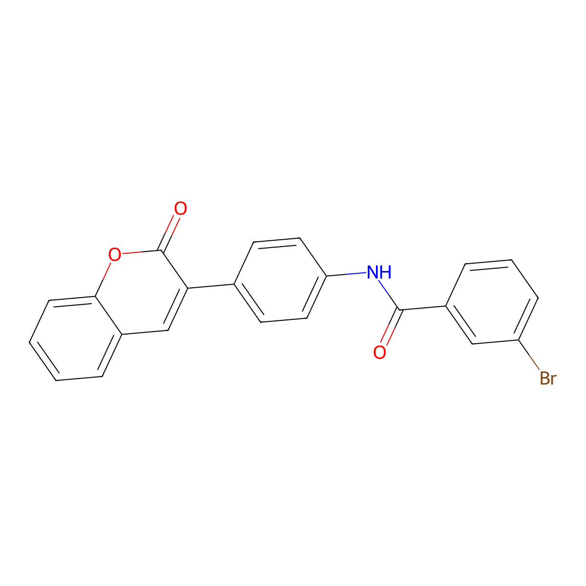 3-bromo-N-[4-(2-oxochromen-3-yl)phenyl]benzamide molecular structure, CAS 313953-33-2