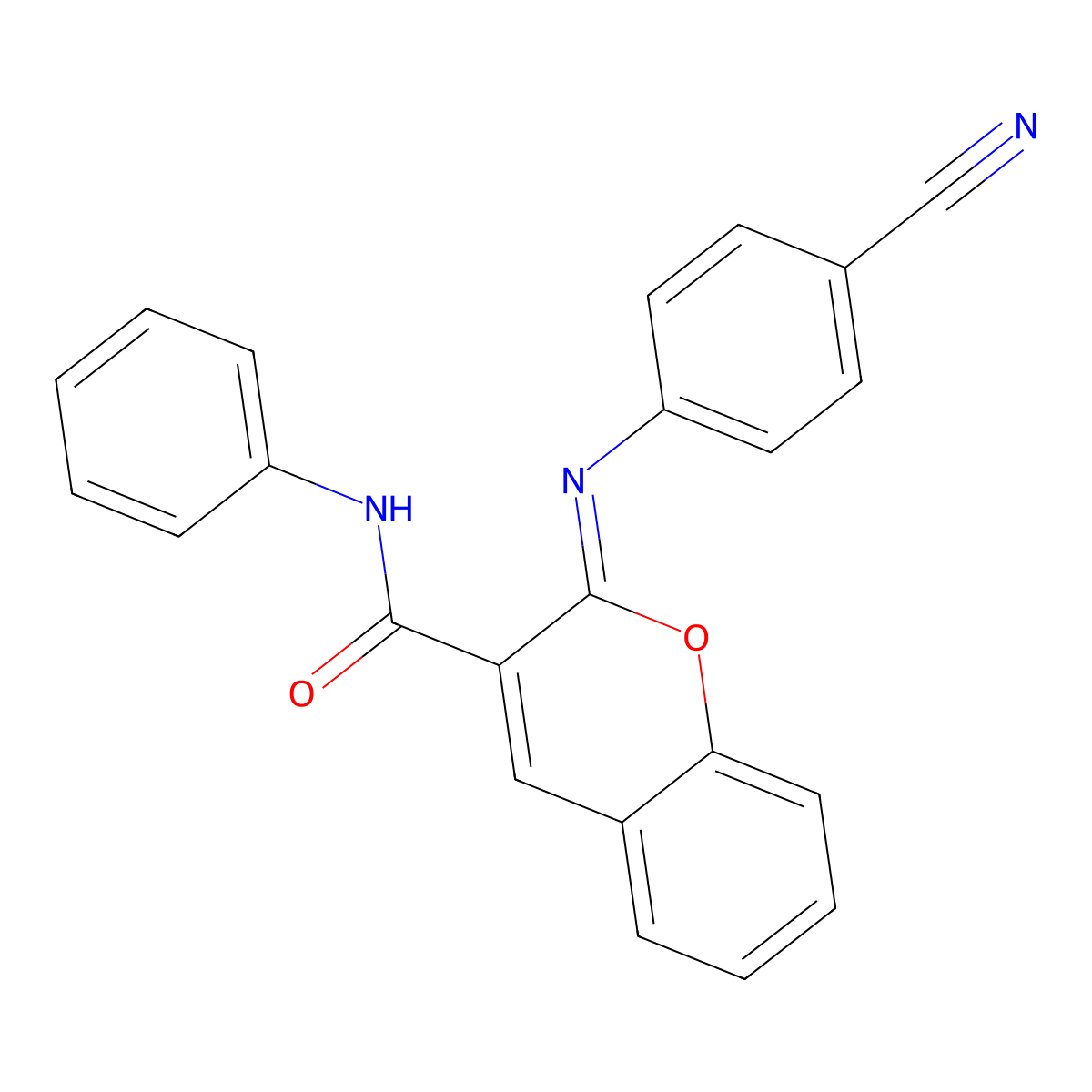 (Z)-2-((4-cyanophenyl)imino)-N-phenyl-2H-chromene-3-carboxamide molecular structure, CAS 313954-18-6