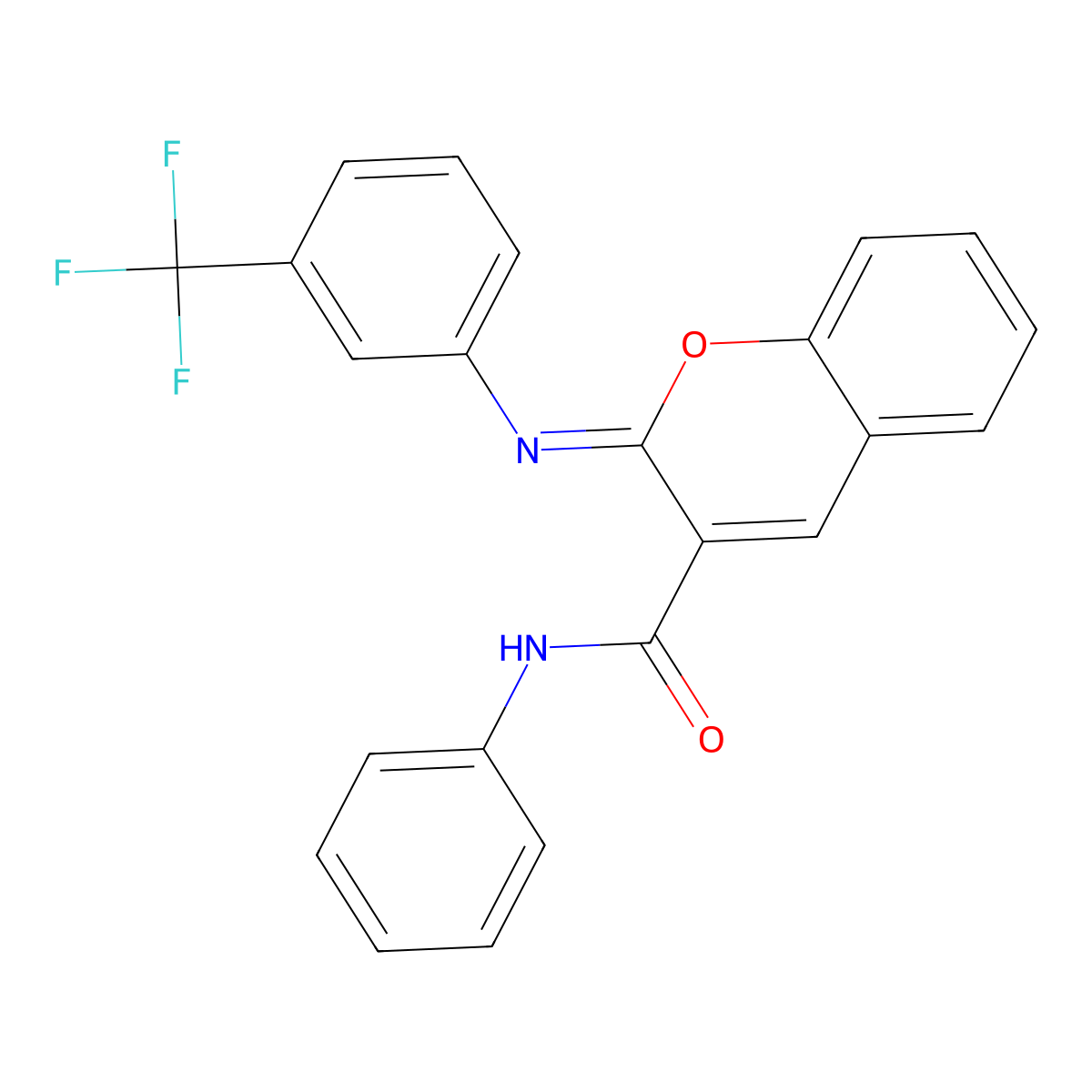 (2Z)-N-phenyl-2-{[3-(trifluoromethyl)phenyl]imino}-2H-chromene-3-carboxamide molecular structure, CAS 313954-21-1
