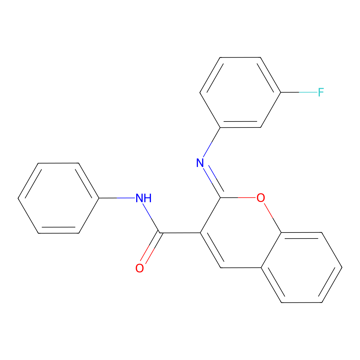 (2Z)-2-[(3-fluorophenyl)imino]-N-phenyl-2H-chromene-3-carboxamide molecular structure, CAS 313954-23-3