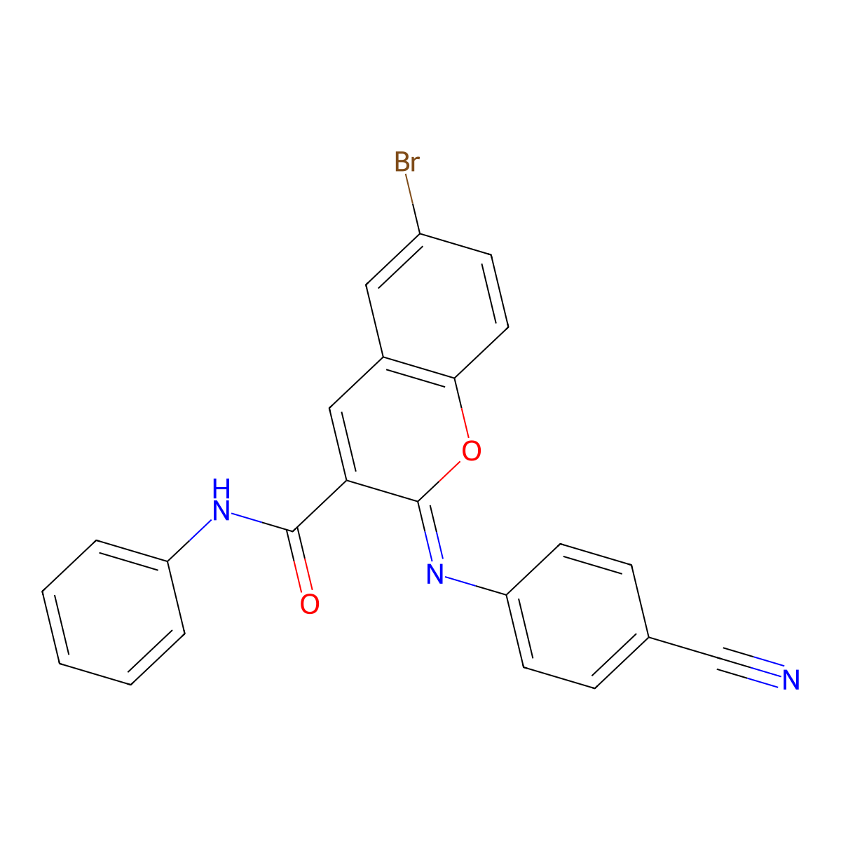(2Z)-6-bromo-2-[(4-cyanophenyl)imino]-N-phenyl-2H-chromene-3-carboxamide molecular structure, CAS 313954-37-9