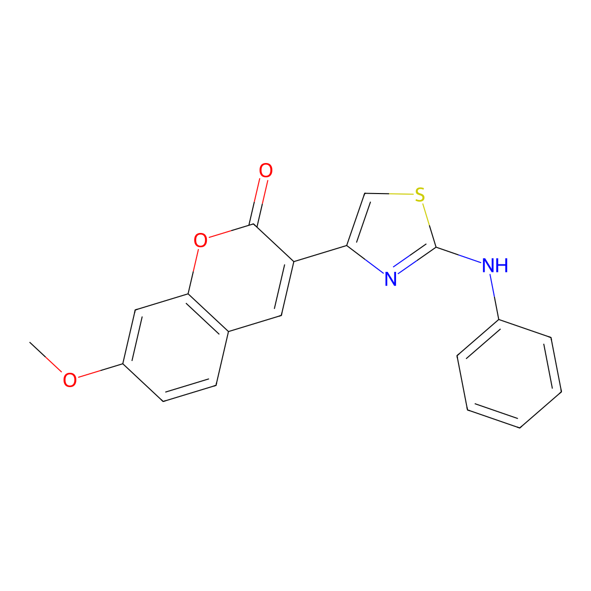 7-methoxy-3-[2-(phenylamino)-1,3-thiazol-4-yl]-2H-chromen-2-one molecular structure, CAS 313954-55-1